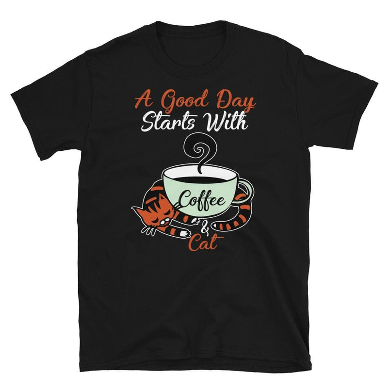 Orange Coffee Cat Unisex Softstyle Shirt