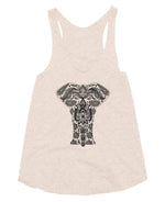 Patterned Elephant Womens Tri-Blend Tank Top