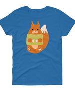 Roly Poly Squirrel Womens Loose Crew Neck Shirt